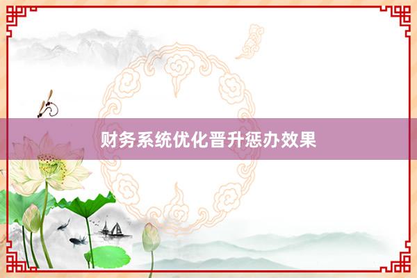 财务系统优化晋升惩办效果